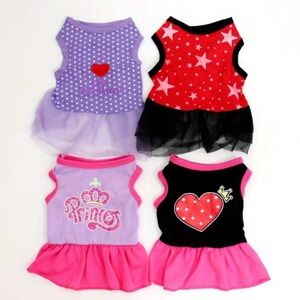New Set of Four Cute Dog Dresses